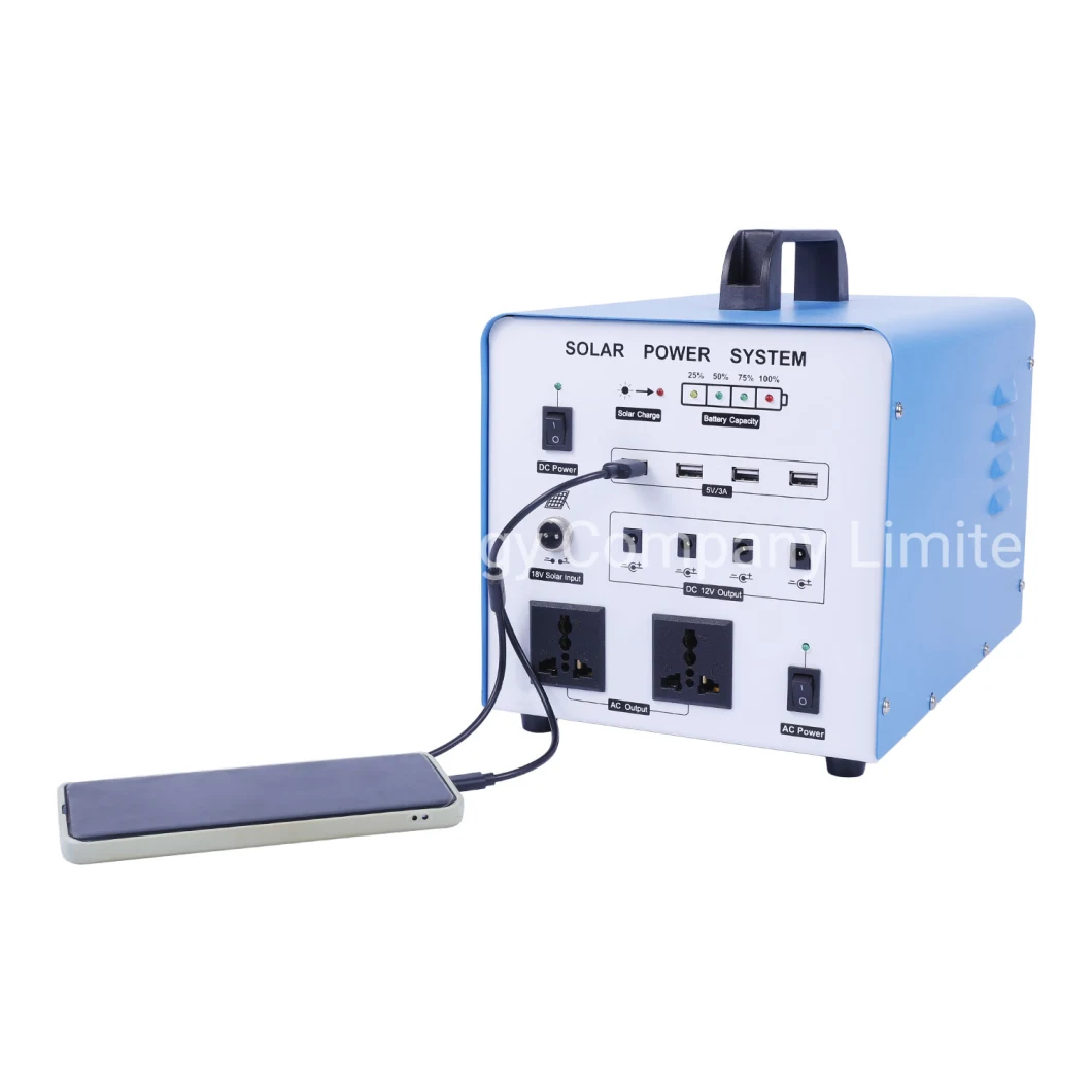 Quality Solar Power System with Light and Support DC 12V, DC 5V, AC 220V Output